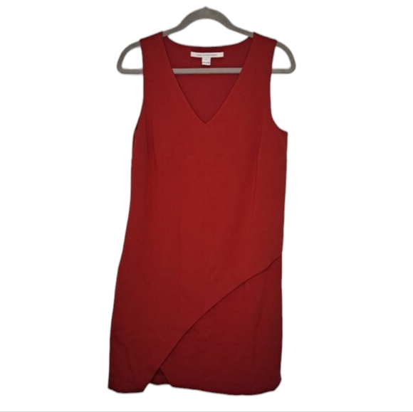 Diane Von Furstenberg Jenn Red Sleeveless Shift Dress Size 6 - Picture 1 of 7